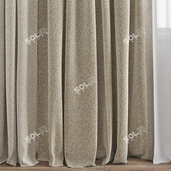 Premium Polygonal Curtain Model 3D model image 2