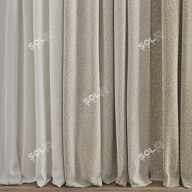 Premium Polygonal Curtain Model 3D model image 3