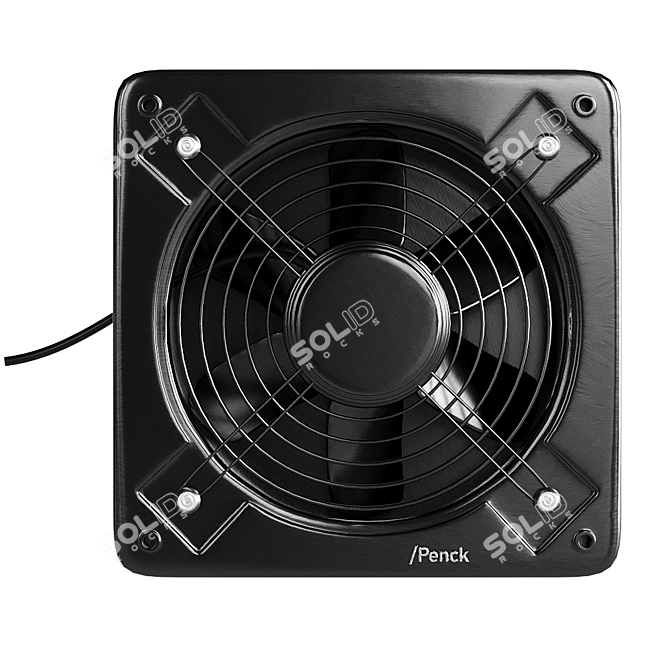 Versatile Penck Exhaust Fan - Black, White, Grey & Beige | 30x30x8 cm 3D model image 2