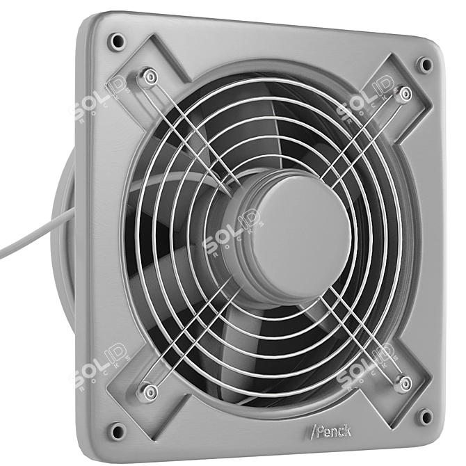 Versatile Penck Exhaust Fan - Black, White, Grey & Beige | 30x30x8 cm 3D model image 4