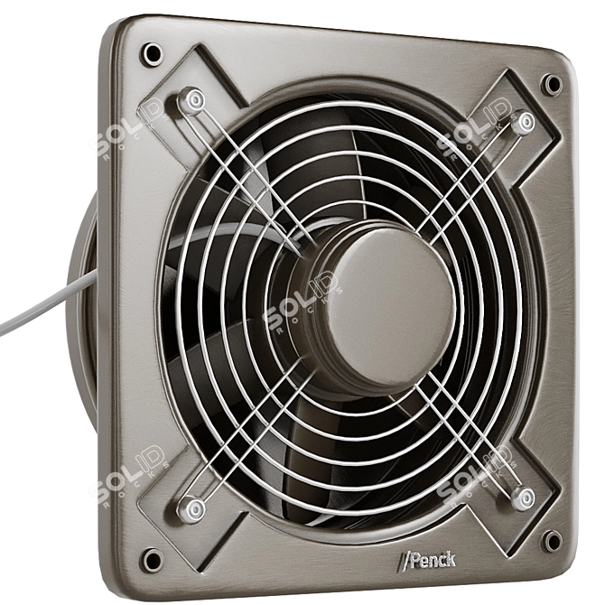 Versatile Penck Exhaust Fan - Black, White, Grey & Beige | 30x30x8 cm 3D model image 6