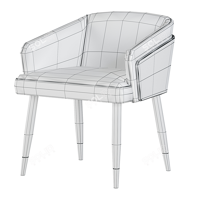 Modern Ergonomic Dining Chair 3D model image 4