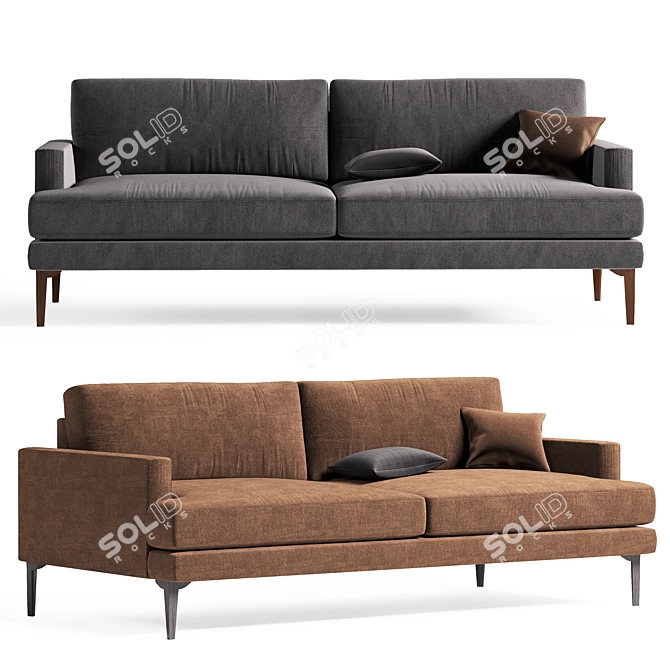 Andes Grand Sofa: Modern Comfort 3D model image 2