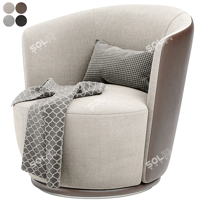 Elegant BLUES Armchair by Turri 3D model image 1