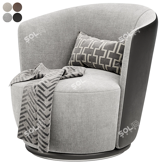 Elegant BLUES Armchair by Turri 3D model image 2