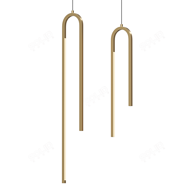 Sleek LED Pendant Light - Lampatron WIKI 3D model image 2