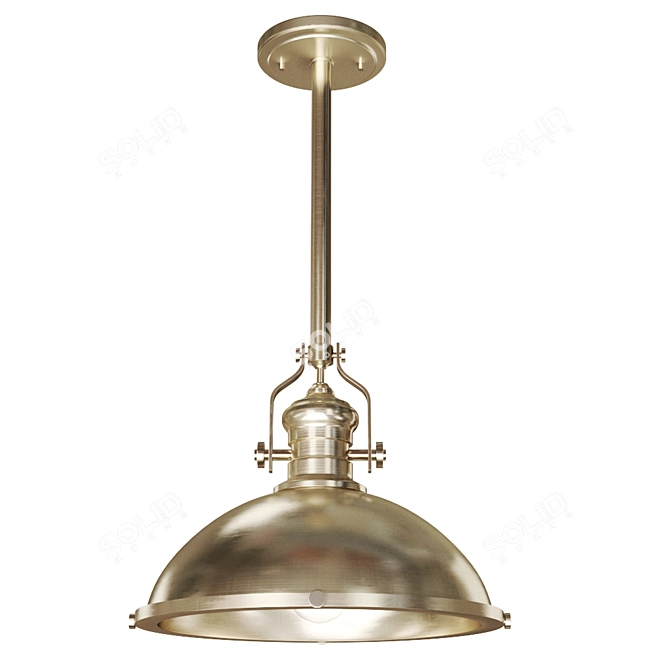 Satin Gold Pendant Light: Elegant and Modern 3D model image 1