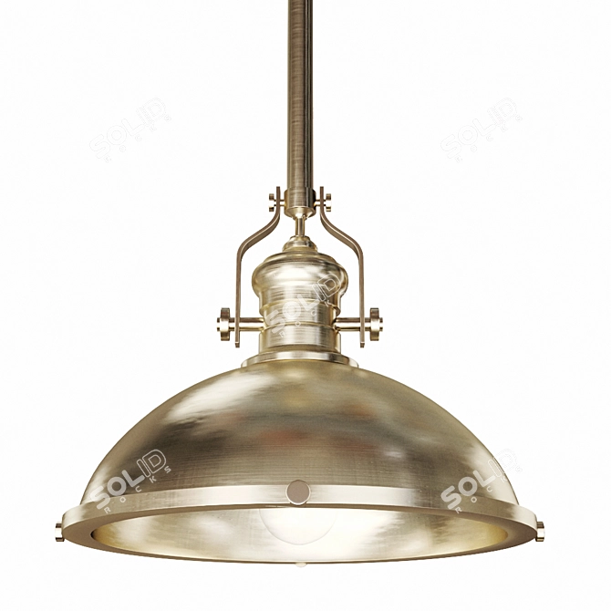 Satin Gold Pendant Light: Elegant and Modern 3D model image 2