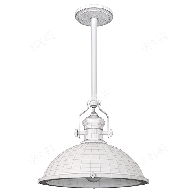 Satin Gold Pendant Light: Elegant and Modern 3D model image 3