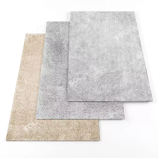 6 Silver High-Resolution Rugs 3D model image 1