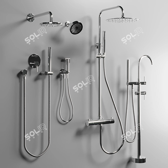 Smesiteli Bagnolux Steel Bathroom Faucet & Shower 3D model image 1