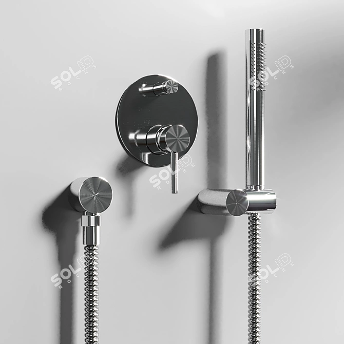 Smesiteli Bagnolux Steel Bathroom Faucet & Shower 3D model image 3