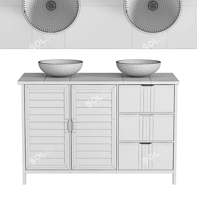 Elegant Esterel Toilet Rack 3D model image 2