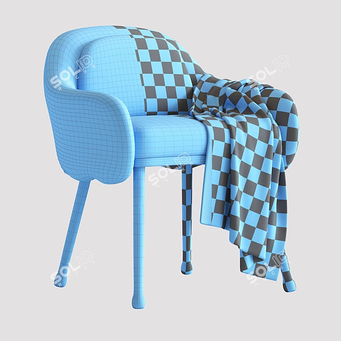 Italian Modern White Wood Armchair by Cristina Celestino 3D model image 6
