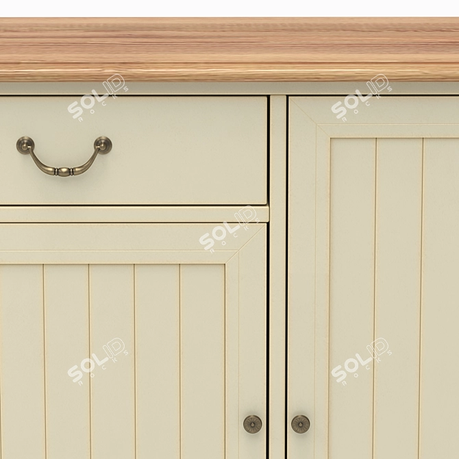 Olivia 3-Door/1-Drawer Chest: Elegant and Functional 3D model image 5