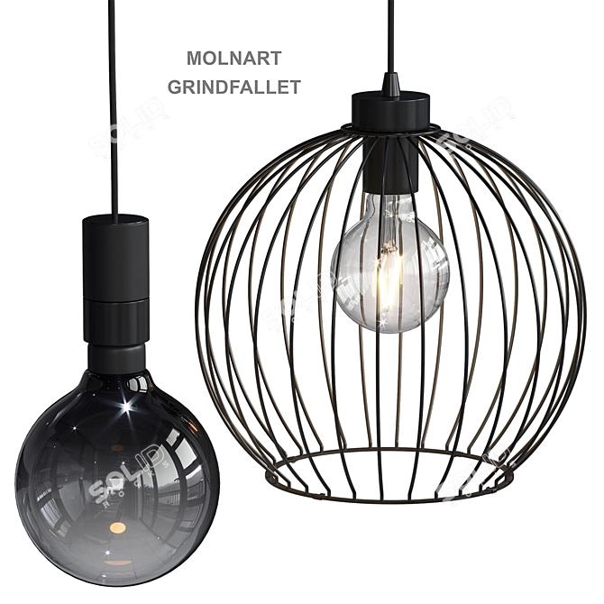 IKEA Grindfallet Molnart Pendant 3D model image 3