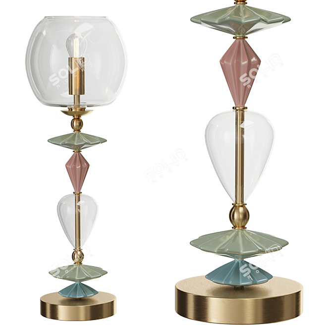 Iris Candy Glass Table Lamp 3D model image 1