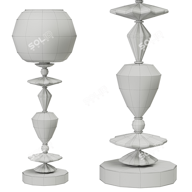 Iris Candy Glass Table Lamp 3D model image 2