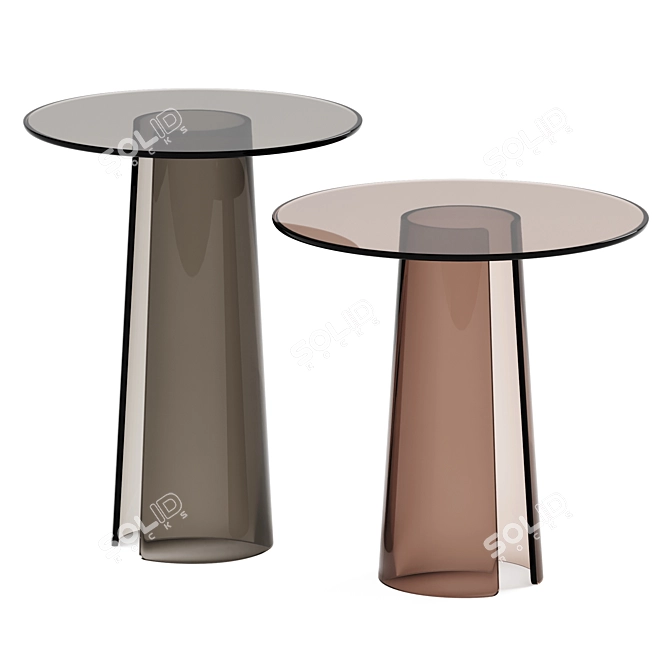 Elegant Glass Side Table Orbit 3D model image 1