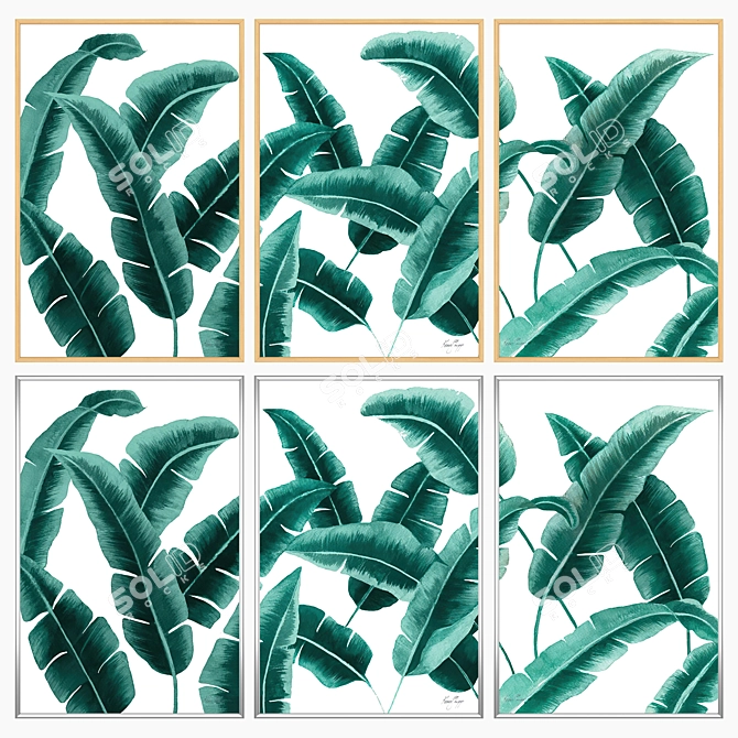 Elegant Wall Art Set with Versatile Frames 3D model image 3