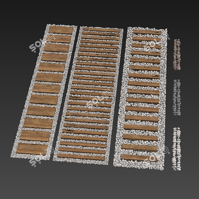 Smooth Pebble Road Collection 3D model image 6