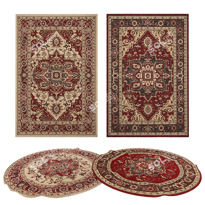 8-Piece Assorted Rugs Set 3D model image 1