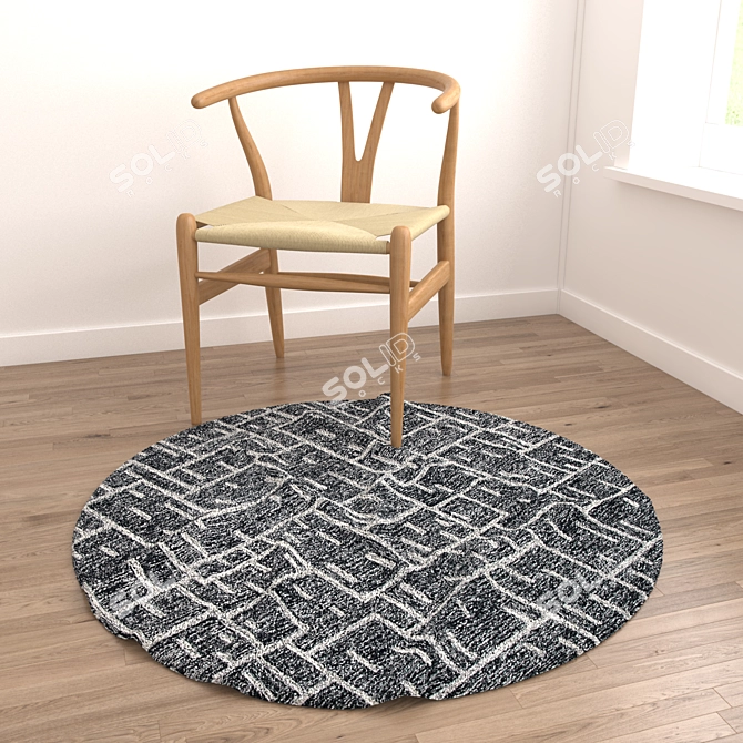 8-Piece Rug Set: Variety of Textures & Materials 3D model image 3