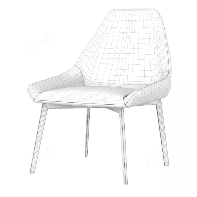 Alya SI1554: The Elegant Upholstered Chair 3D model image 3