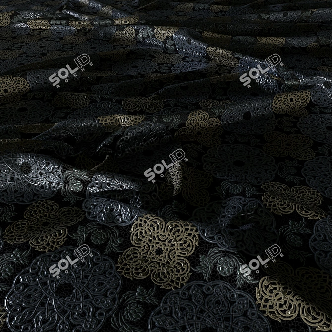 Elegant Lace 06 | 4K Embroidery 3D model image 1