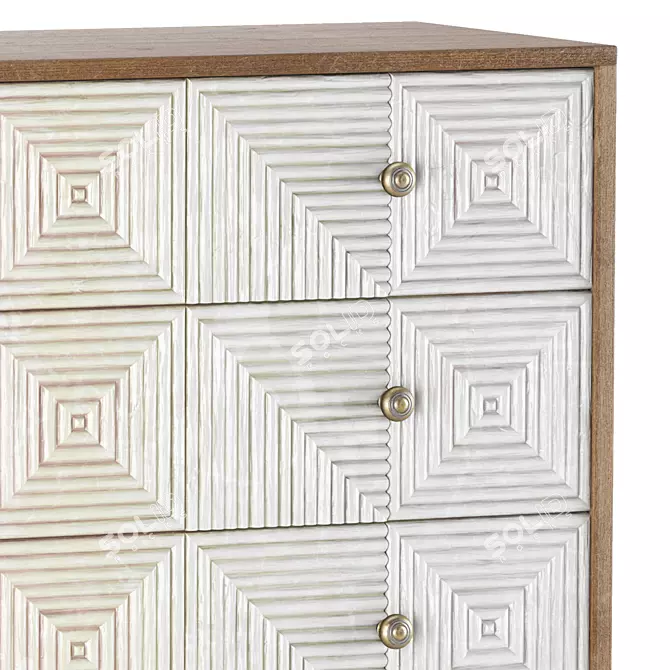 Oakville Oak Chest of Drawers 3D model image 1