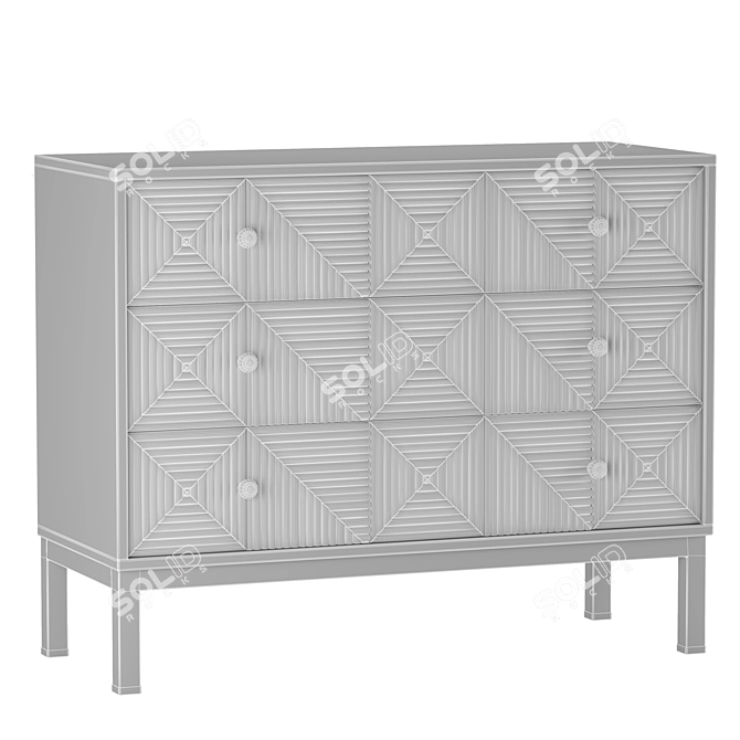 Oakville Oak Chest of Drawers 3D model image 2