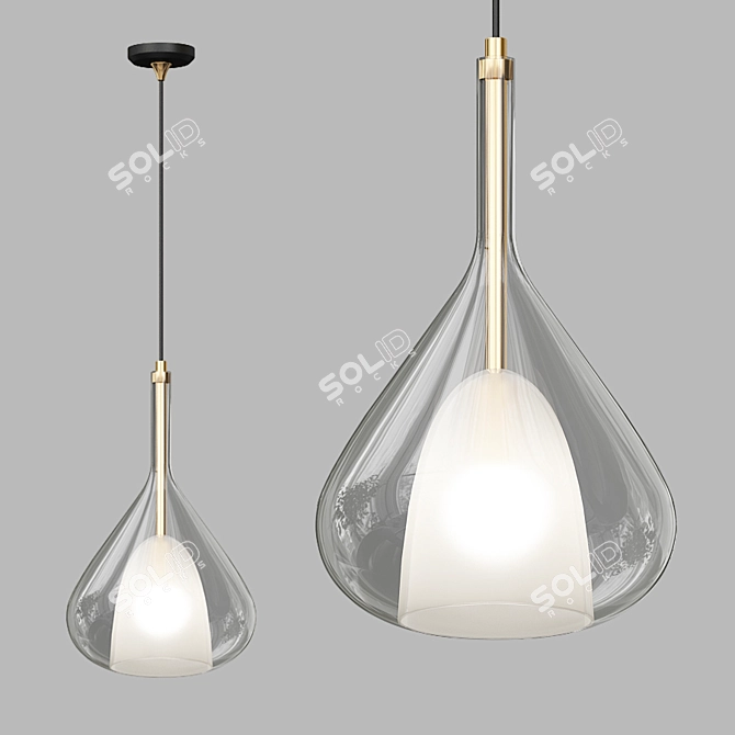 Scandinavian Glass Pendant Lamp 3D model image 1