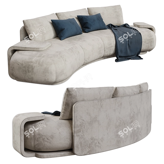 Modern Curved Sofa Morada 3D model image 2