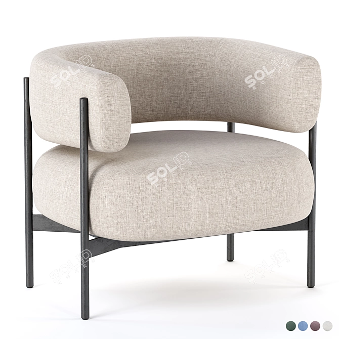 Sleek CINI Armchair: HC28 Cosmo 3D model image 1