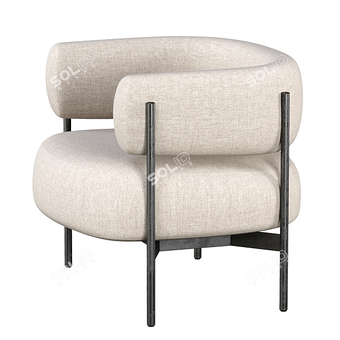 Sleek CINI Armchair: HC28 Cosmo 3D model image 2