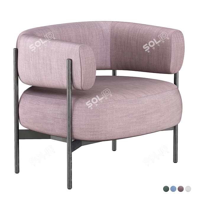 Sleek CINI Armchair: HC28 Cosmo 3D model image 5