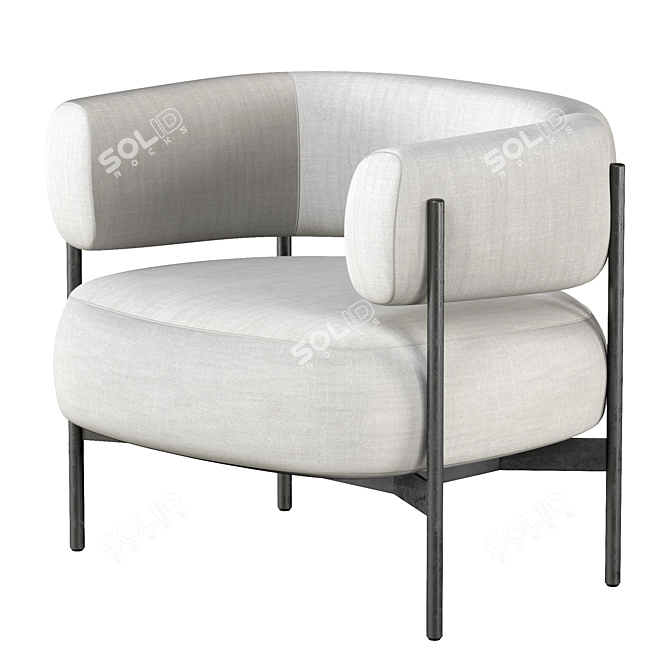 Sleek CINI Armchair: HC28 Cosmo 3D model image 6