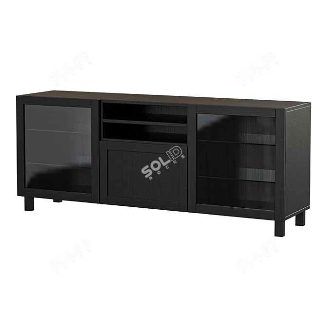 Modern Black TV Cabinet with Drawers | BESTÅ 3D model image 1
