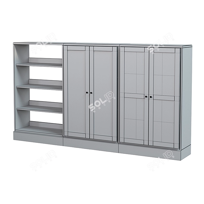 Gray Glass Door Storage Combo: HAVSTA 243x37x134 cm 3D model image 2