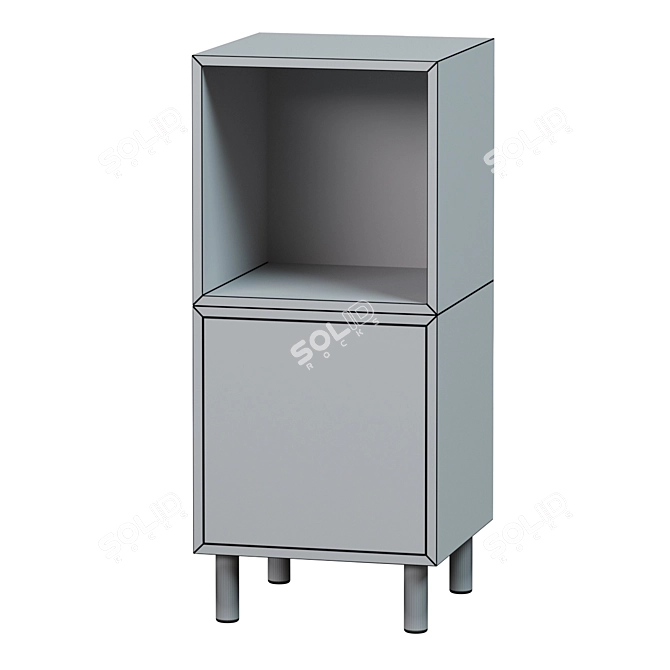 Modern EKET Wardrobe Combo: White & Wood 3D model image 2