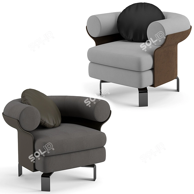 Elegant Minotti Mattia Swivel Armchair 3D model image 6