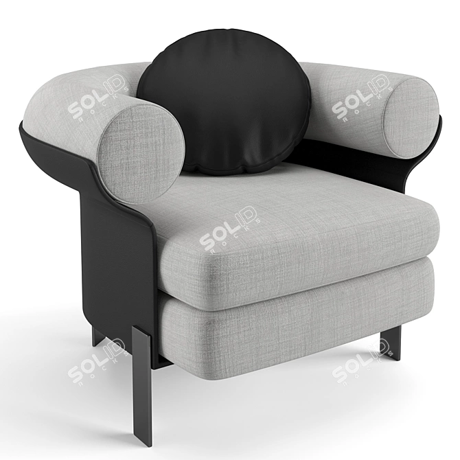 Elegant Minotti Mattia Swivel Armchair 3D model image 7