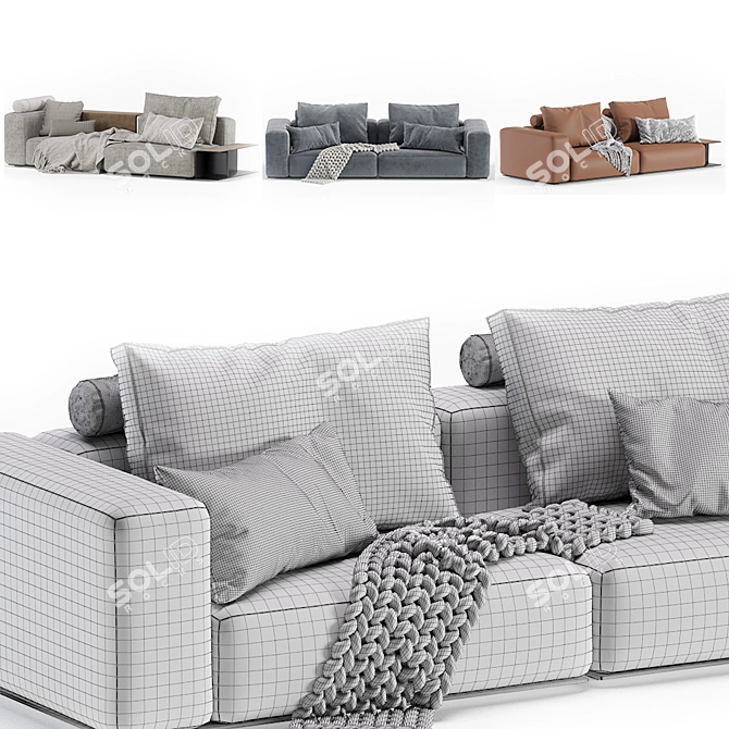 Elegant Westside Poliform Modular Sofa 3D model image 7