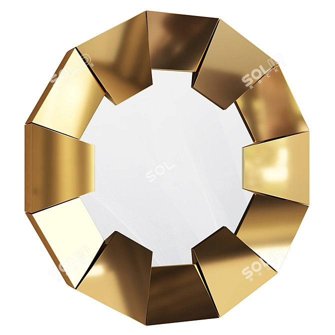 Darian Gold Mirror: Elegant Reflection in Gold 3D model image 1