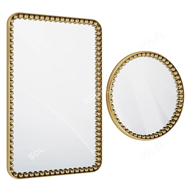 Orbis Luxe Rectangular Mirror 3D model image 1