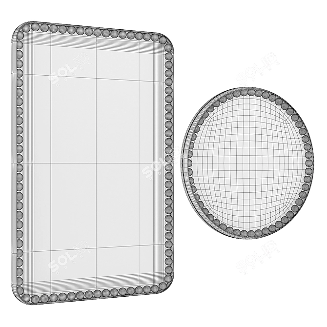 Orbis Luxe Rectangular Mirror 3D model image 3