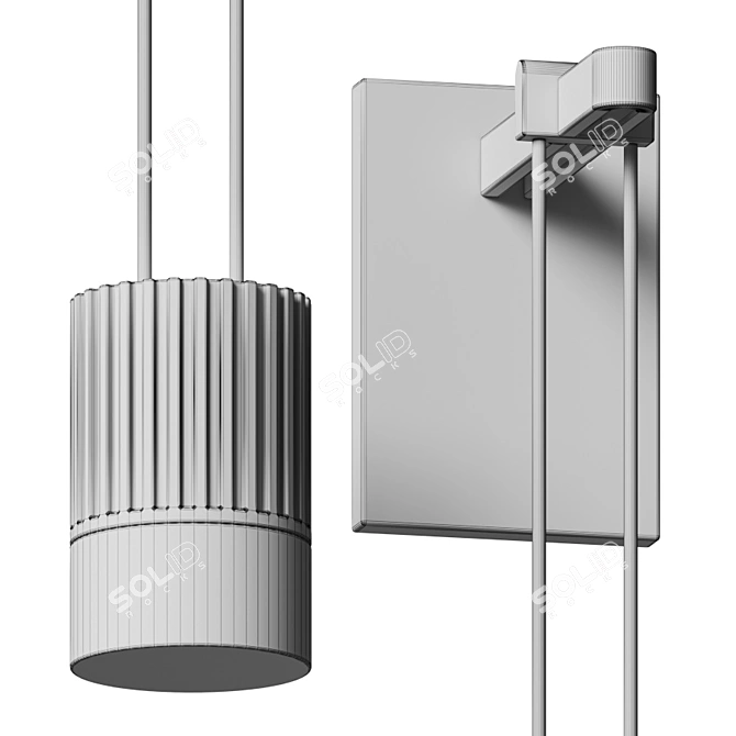 Sleek and Simple Wall Suspenders 3D model image 5