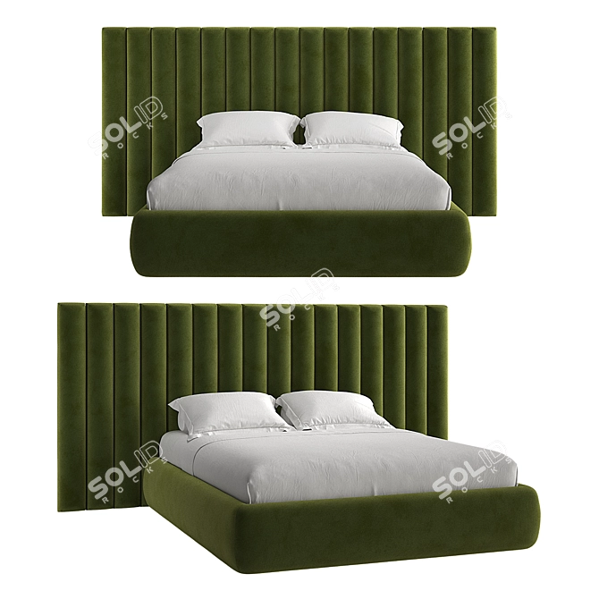 Elegant Mosaic Low Bed 3D model image 1