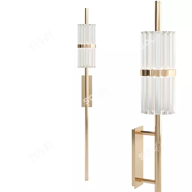 Elegant Liberty Torch Wall Light 3D model image 1