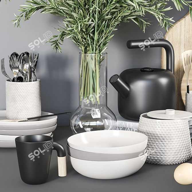 Essential Kitchen Accessories 02 3D model image 2